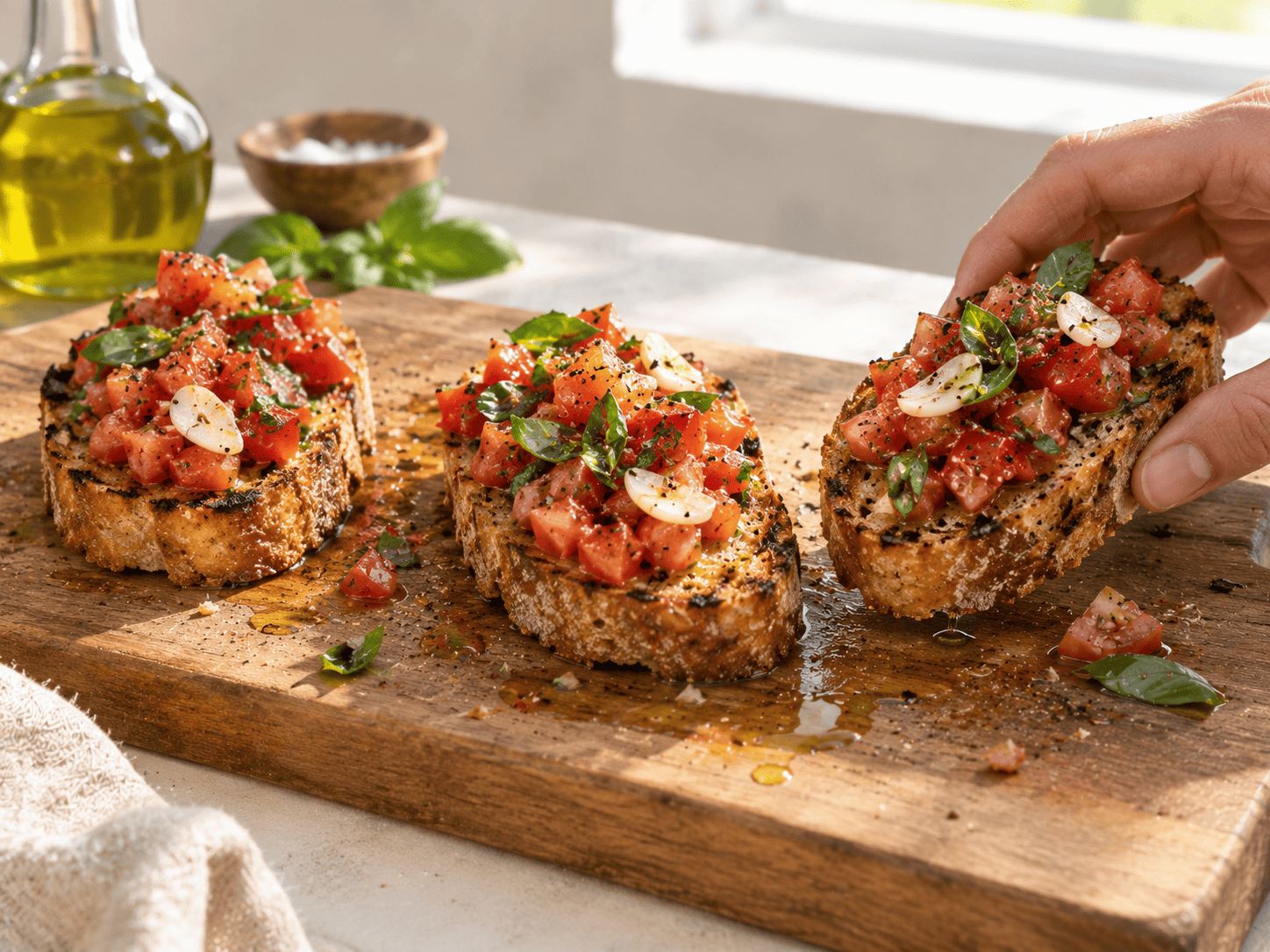 Bruschetta tomate & basilic