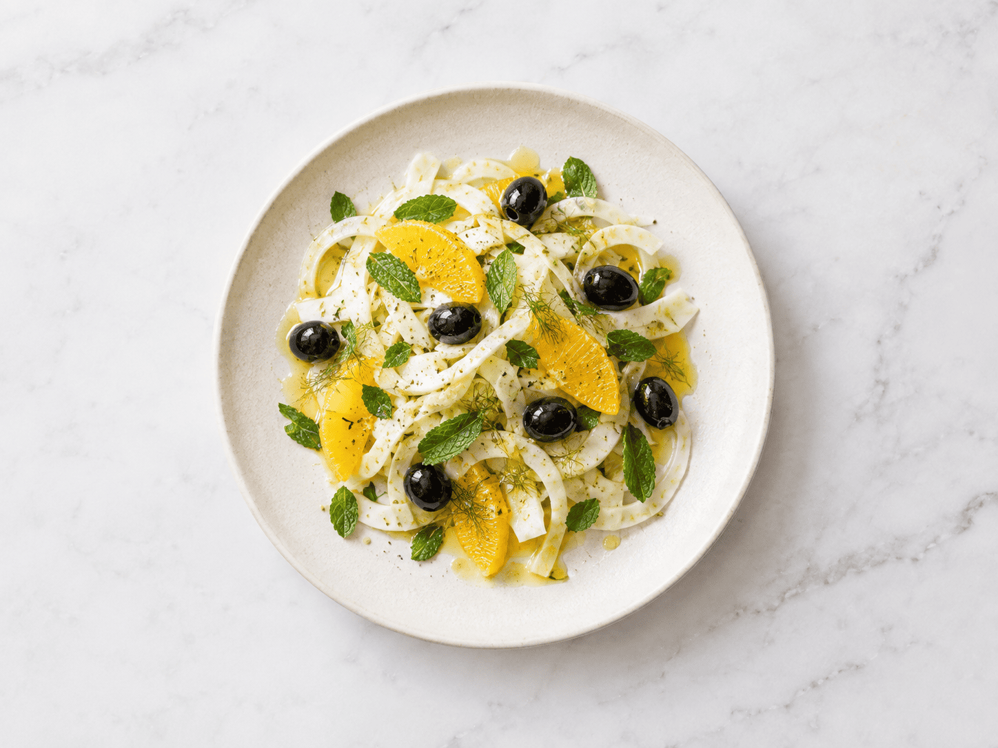 Salade de fenouil, orange et olives
